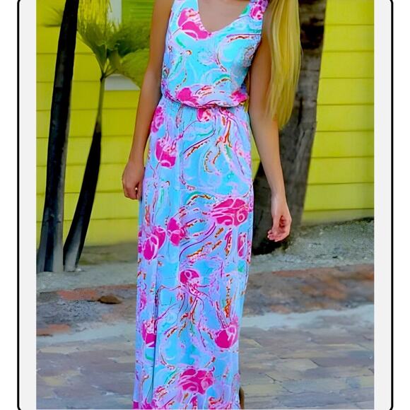 Lilly Pulitzer Sleeveless Mills Maxi Jellies Be Jammin Dress W1317 Sz XS - Picture 2 of 9